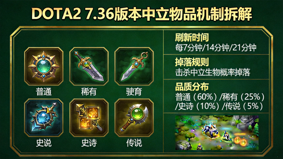 DOTA2 7.36版本中立物品机制拆解配图