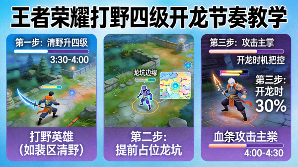 王者荣耀打野四级开龙节奏教学配图